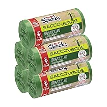 Domopak Spazzy Sacchi Nettezza Saccoverde Avvolgi & Chiudi 100% Riciclato Da Post-Consumo – Casalingo 40 Lt – Verde – 5 Confezioni Da 20 Pezzi – 1350 g