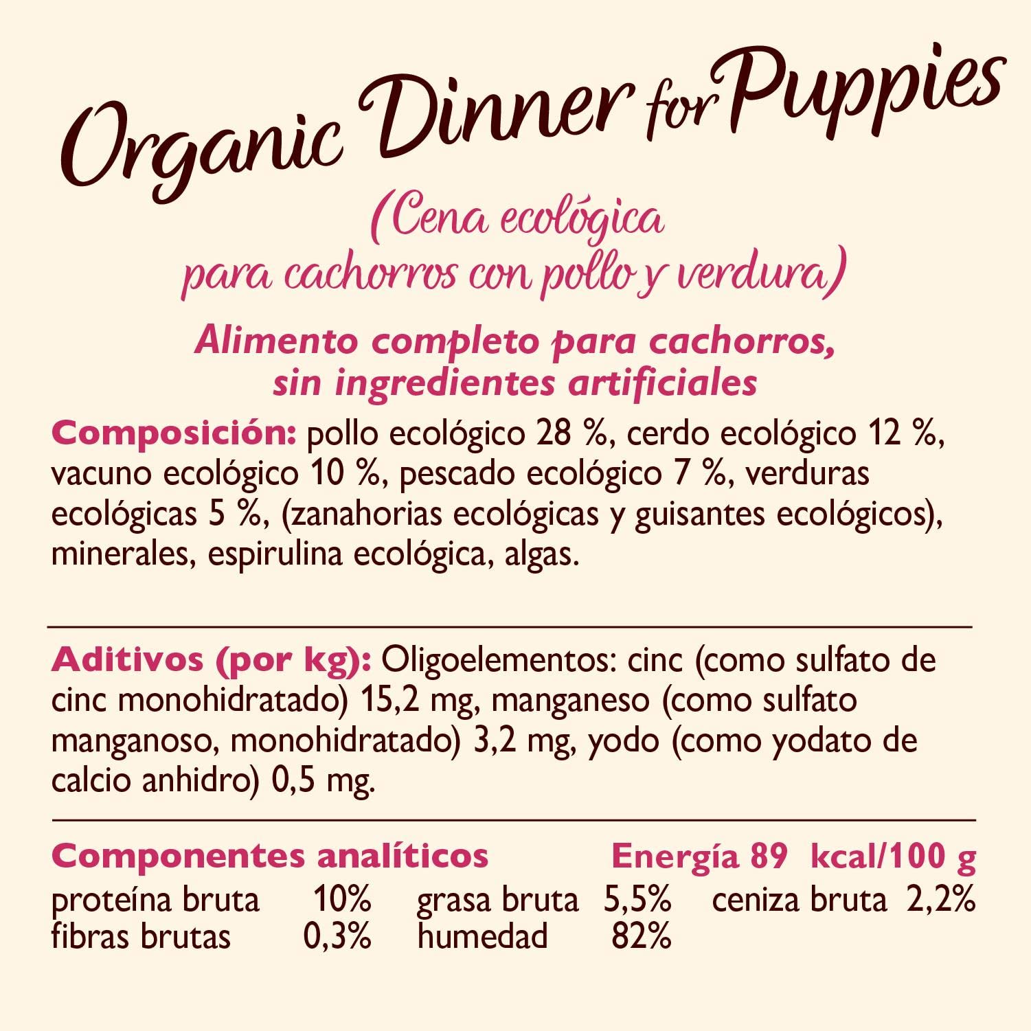 Lily's Kitchen Elaborado con Ingredientes Naturales alimento húmedo para Cachorros Bandeja orgánico Cena con Pollo y Verduras 11 x 150g