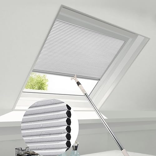 Persianas manuales de tragaluz, sin cordón, con diseño de panal de abeja, cortinas de ventana de tela totalmente opacas para ventanas de habitación