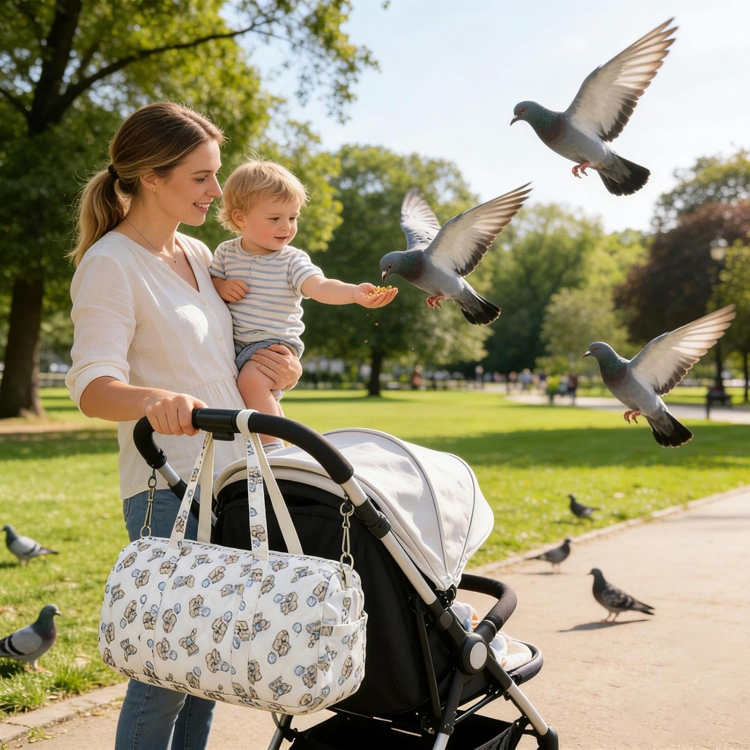 Labor and Delivery Bag - Waterproof Large Capacity - Quilted Mommy Hospital Bag Diaper Tote | for Milk Bottle Clothes Mom Pregnancy Outdoor Hospital Travel