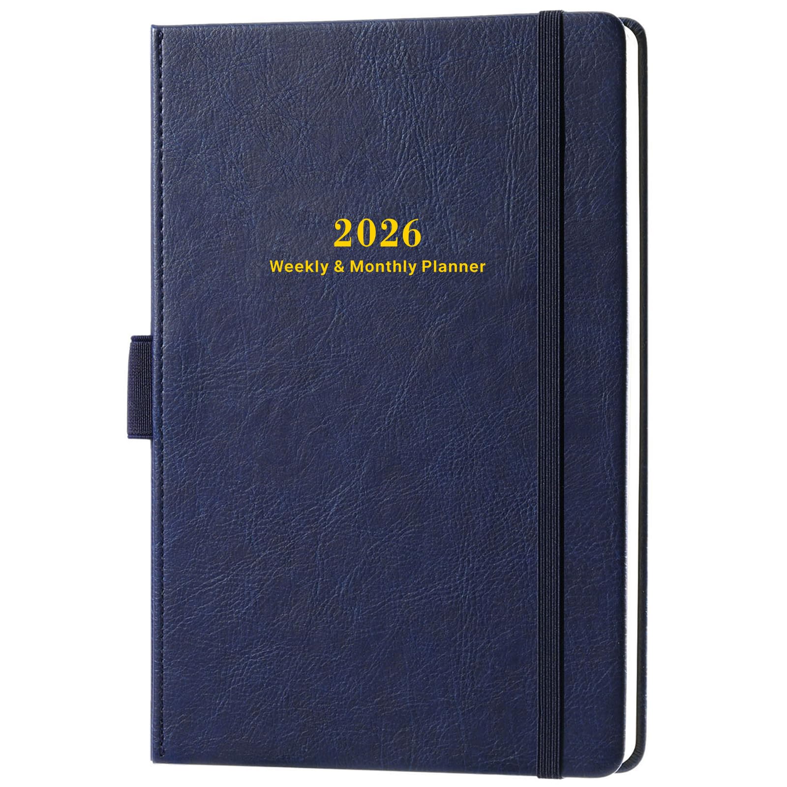 Planner 2026 Weekly and Monthly with Stickers, 5.7" X 8.2", Jan 2026 - Dec 2026, 2026 Calendar Planner, Pen Holder, Inner Pocket, 44 Notes Pages - Blue