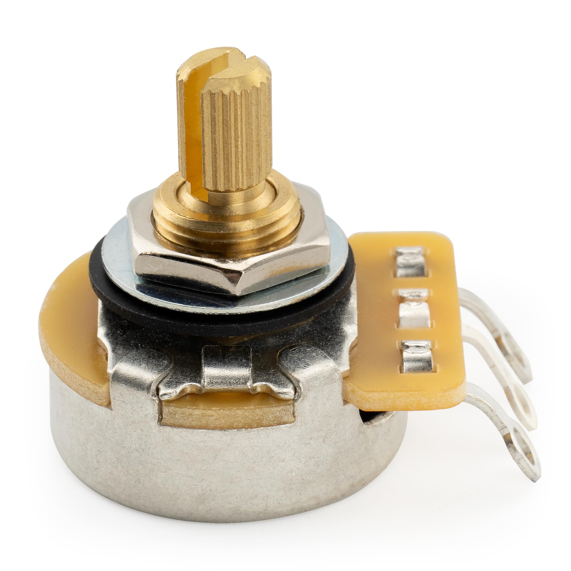 CTS 450G B250K Potenciómetros Latón Corto Split Shaft 1/4 Pulgada 10% Lineal Taper Poti para Guitarra Eléctrica Bajo(Set de 4)