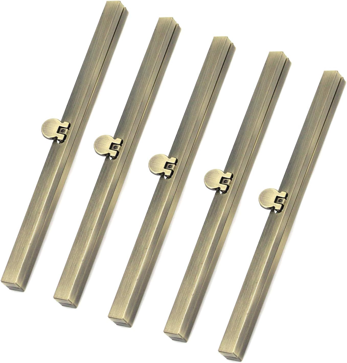 Coshar 5 Pieces Practical Kiss Clasp Lock Metal Purse Frame for Pursing Making,Bag Making and DIY Craft (Bronze)