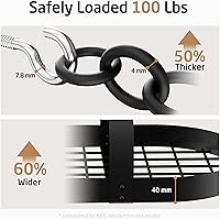 Vista 3 de KES Ceiling Pot Rack 34-Inch Hanging Pot Rack for Kitchen Oval Pot and Pan Rack Matte Black Pot Hanger with 20 S Hooks (For 16" and 24" Joist)