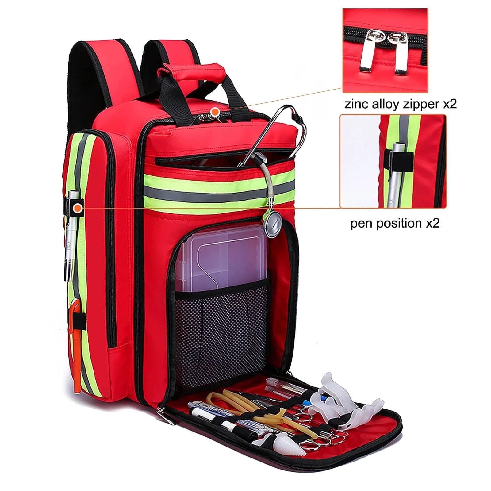 Großer Erste -Hilfe -Beutel, Notfallversorgung Rucksack Leer, wasserdichte Verschleiß Gegen EIN Verstellbares Gurt Für Reisen, Zuhause, Auto, Wandern, Arbeitsplatz Und Outdoor (nur Tasche)