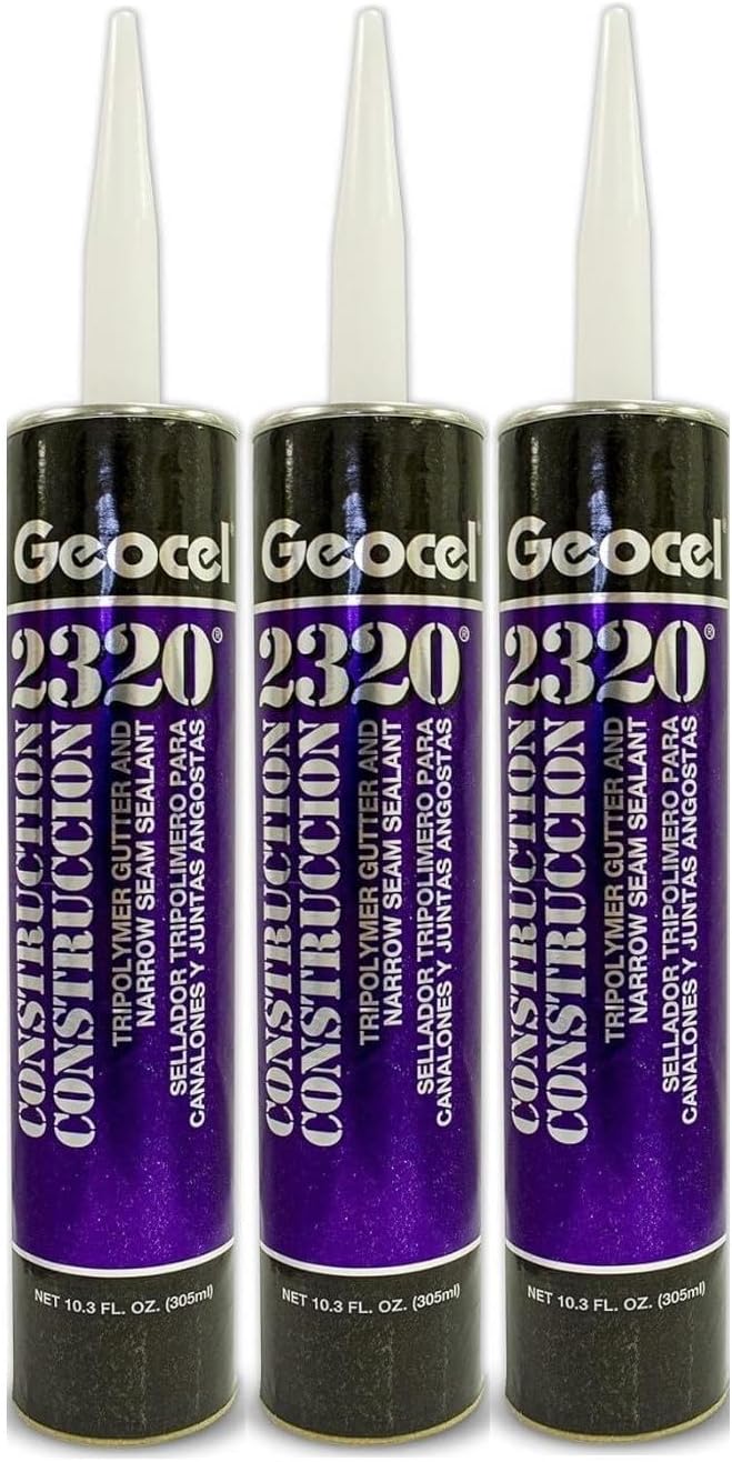 2320 Construction Tripolymer Gutter and Narrow Seam Sealant, 10.3 fl oz, Clear, 3 Pack
