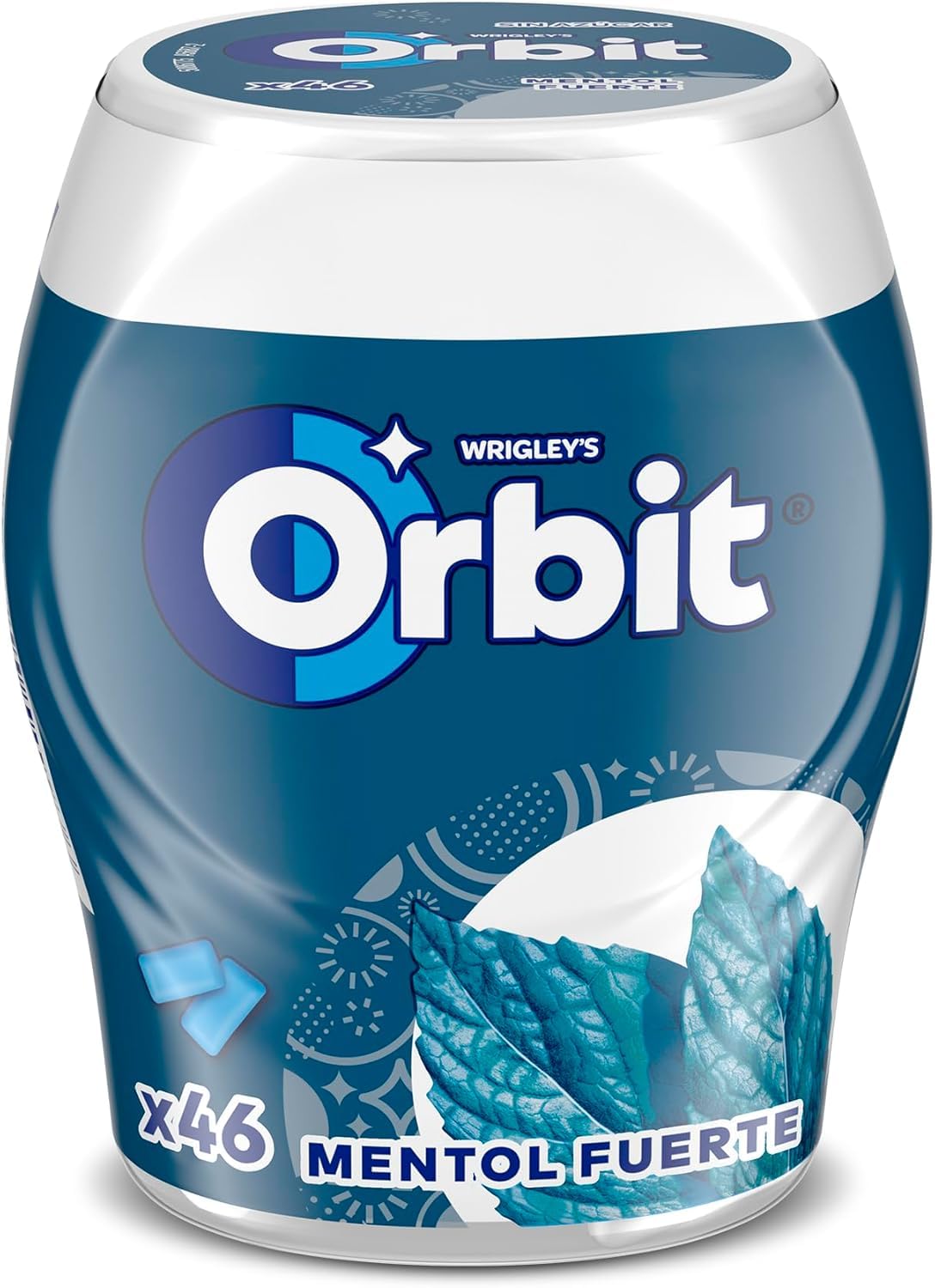 Orbit Bote de Chicles Sin Azúcar Sabor Mentol Fuerte, Intenso y de Larga Duración (6 x 46 chicles)
