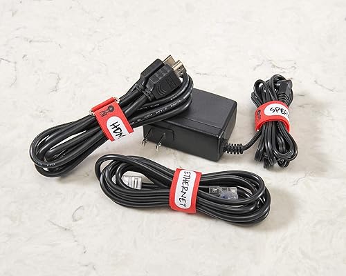 Miniatura 4 de Wrap-It Storage - Correas de sujeción con hebilla de acero inoxidable y etiqueta para escribir para una fácil identificación de cables, para gestión