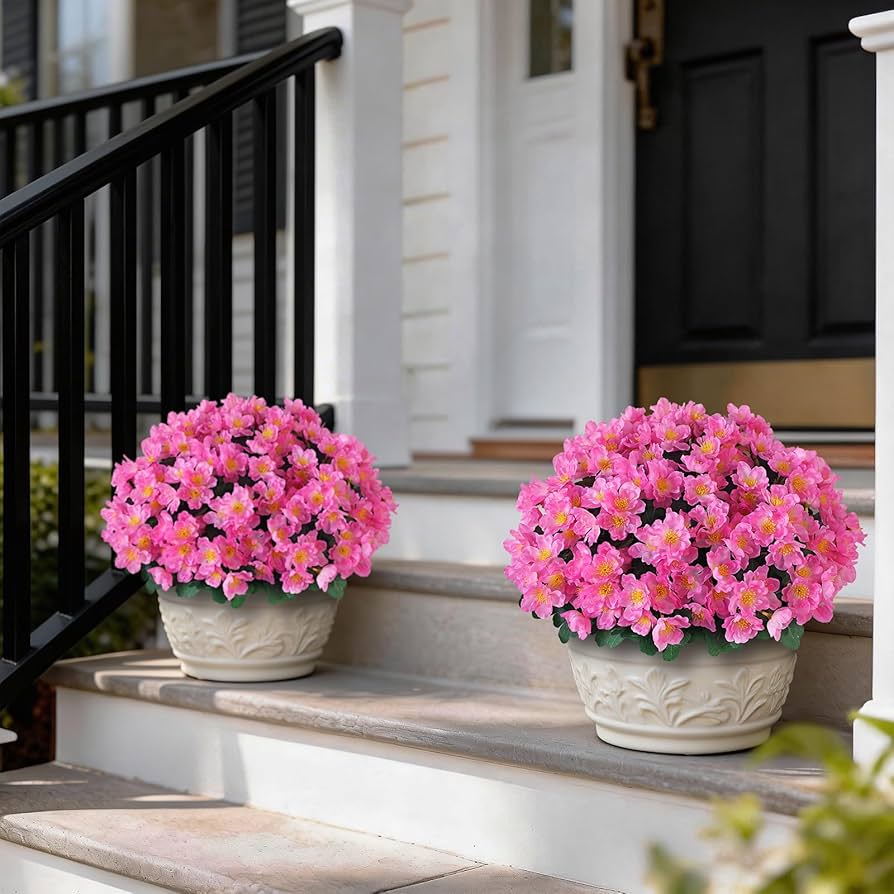 Amazon.com: Juxdp 2 Sets of Artificial Camellia Topiary Ball Trees