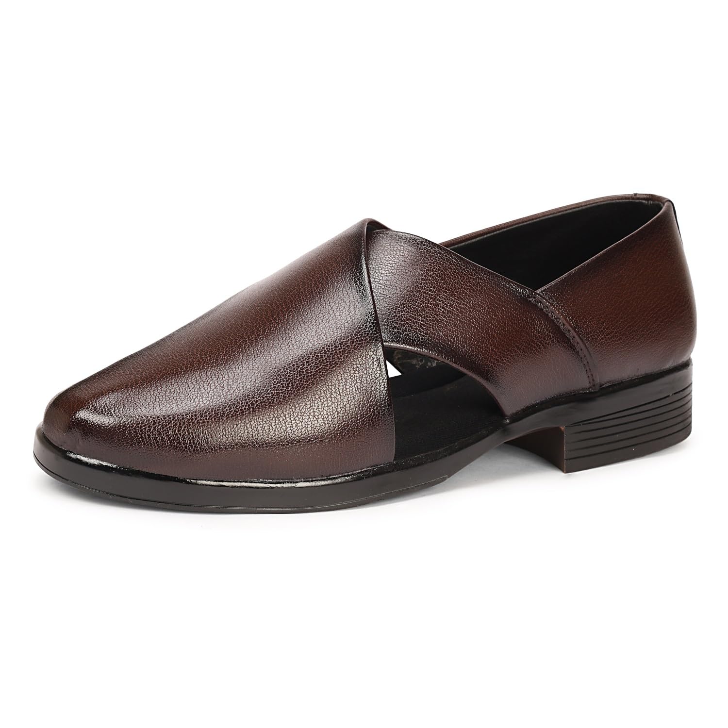 kraasa Men's Premium Vegan Leather Mojari Juttis | Ethnic Slip-On Traditional Shoes | Comfortable TPR Sole | Wedding, Festive & Functions-picture-10
