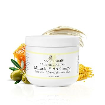 Bee Naturals Miracle Skin Creme - All-Natural Hydrating Cream for Full body - Pure Nourishment with Olive Oil, Beeswax & Coconut Oil - Loved globally for Versatility & Trusted by Generations 4 oz