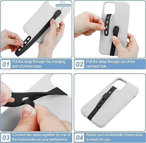 Miniatura 6 de CISID - Correa para teléfono, 3 unidades, de silicona, para teléfono, reutilizable, para la parte posterior del teléfono, soporte para dedos, correa