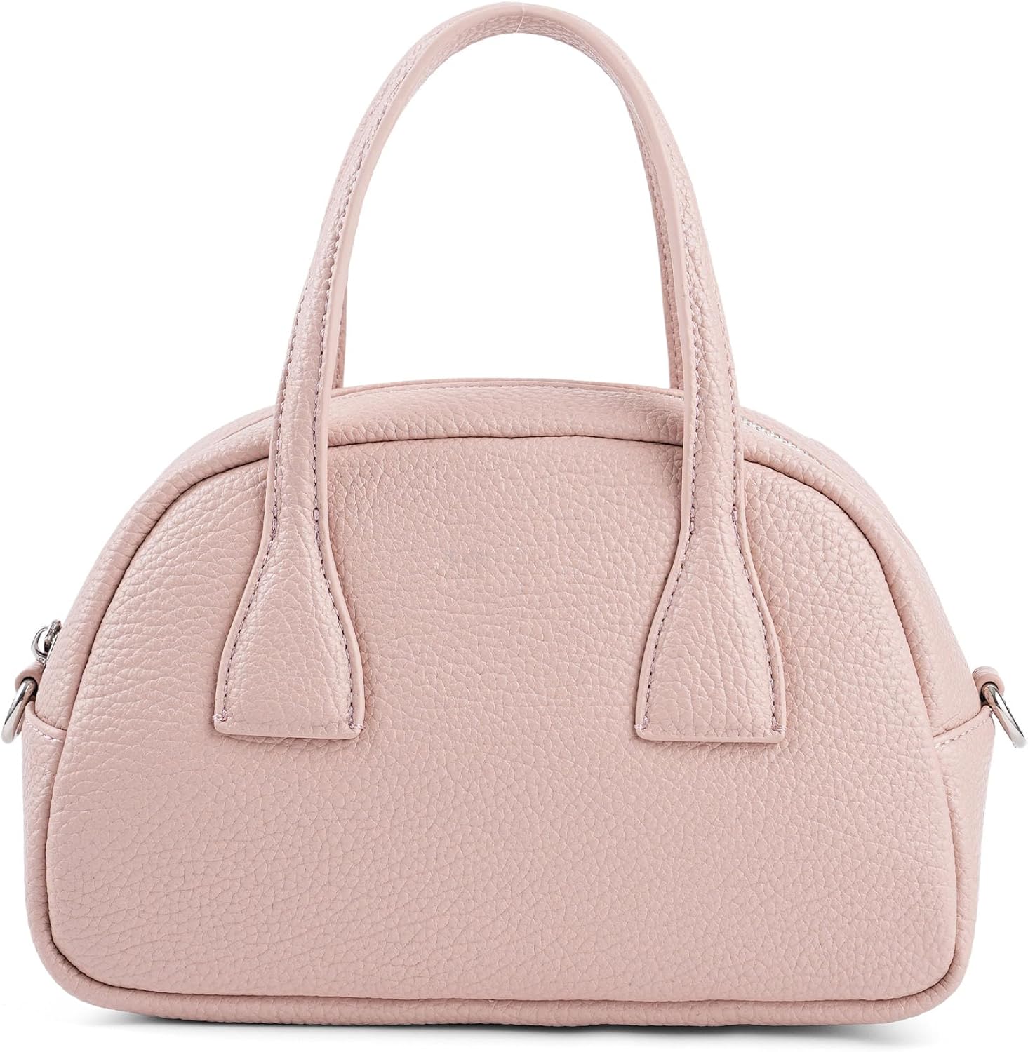Mini Dome Top Handle Bag for Women, Pebbled Vegan Leather Crossbody Purse Trendy Small Handbag