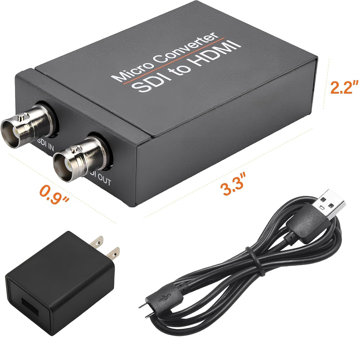 SDI to HDMI Converter with SDI Loop Out, 1080P BNC to HDMI Converter, HD-SDI/3G-SDI/SD-SDI Video Audio HDMI Adapter for SDI Broadcast Cameras Monitors Projector Live Production