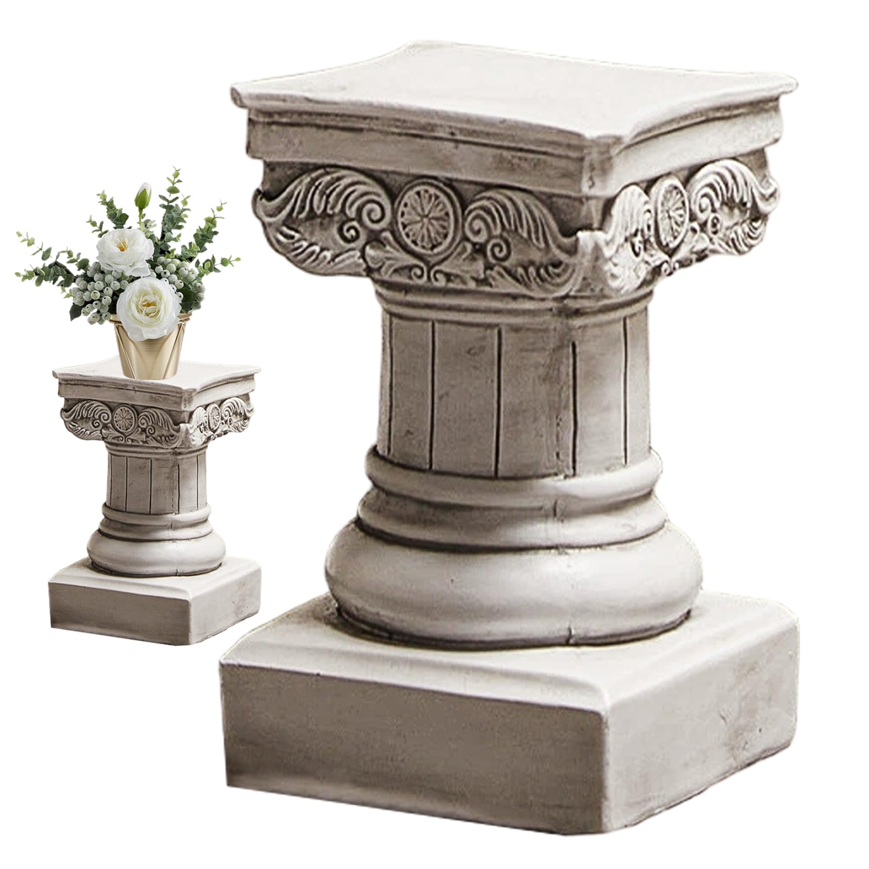 Support de colonne classique Gcroet en résine sculptée style antique