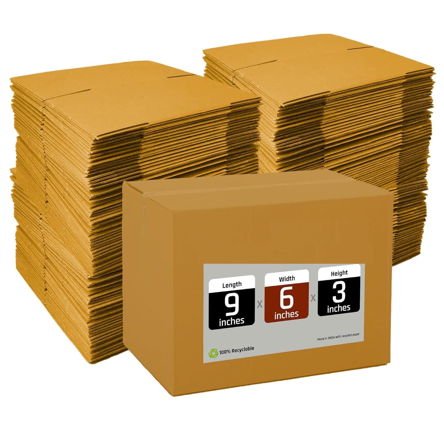MM WILL CARE Cardboard Box for Packing, Packing Material, 3Ply corrugated box for packing Suitable E-commerce Shipping, Recycled Material, Ideal for Home Shifting (Pack of 100, 9x6x3 Inch) (B0D9QMPRDK) Amazon Price History, Amazon Price Tracker