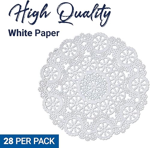 Miniatura 9 de Royal Lace Fine Quality Paper Products Medallón de encaje redondo de papel 10 pulgadas lámina dorada paquete de 8