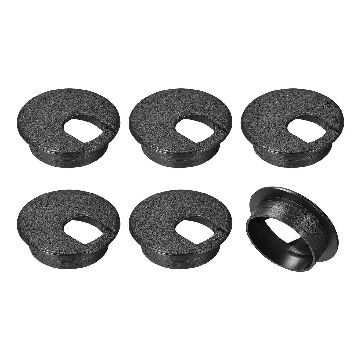 uxcell 6Pcs Cable Hole Cover, 2Inch/50mm ABS Desk Cable Wire Cord Grommet Hole Cover for Office