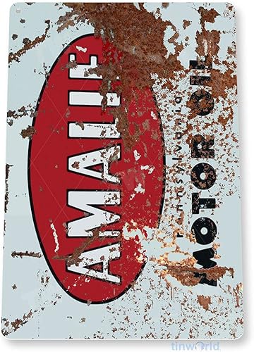 Miniatura 3 de Tinworld Letrero de estaño Amalie Retro Rústico Petróleo Gas Metal Decoración Garaje Cueva Auto Shop A210