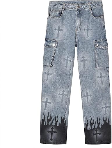 Jeans with flames on the side Clearance