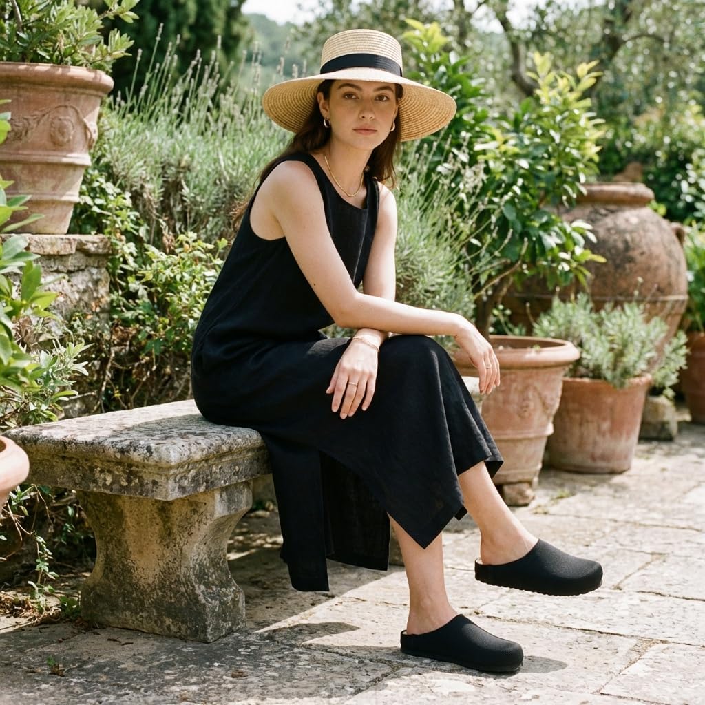 CUSHIONAIRE Women's Sils Knit Cork Footbed Clog with +Comfort