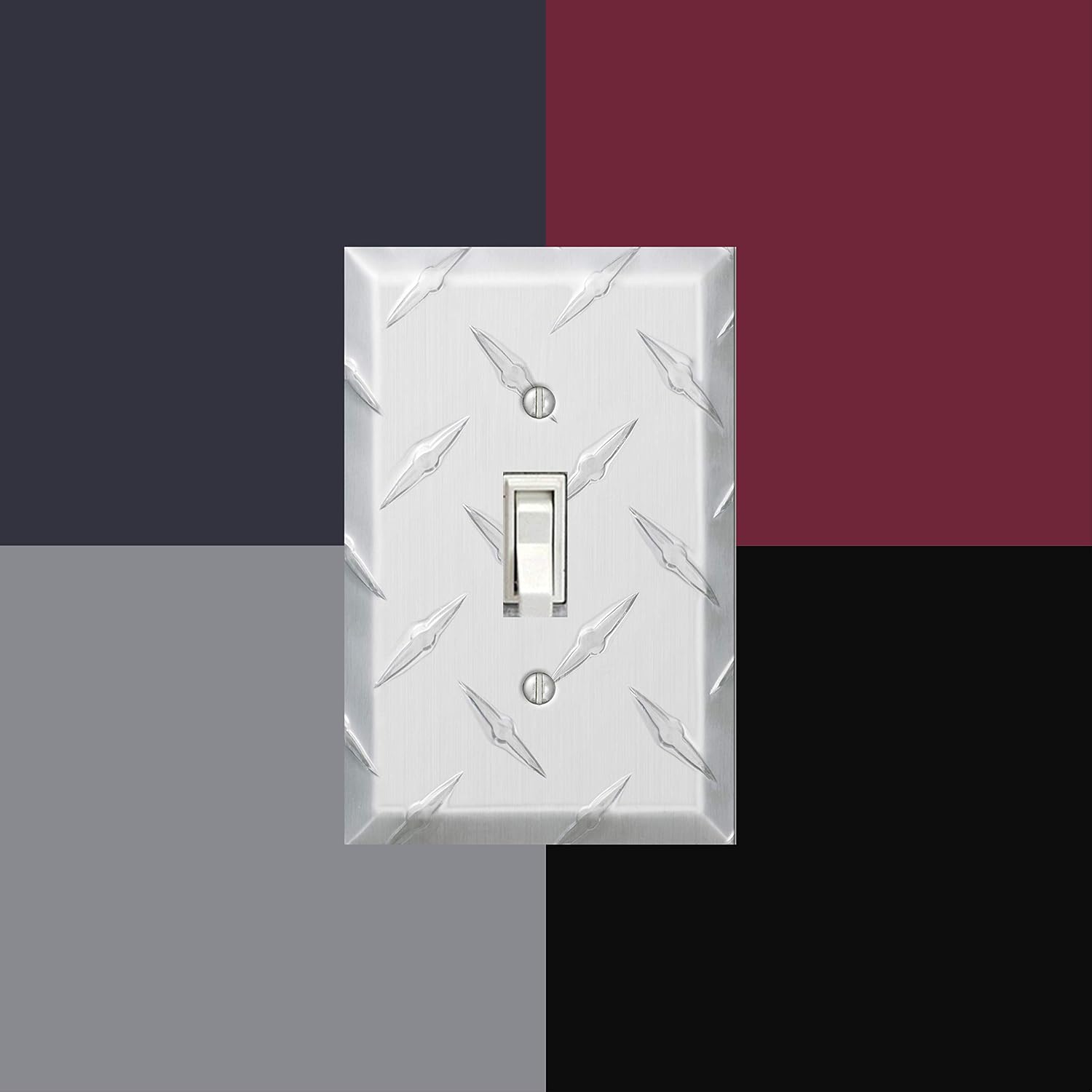 Amerelle 955TT Diamond Plate Wallplate, 2 Toggle, Aluminum, Silver, 1-Pack image 4