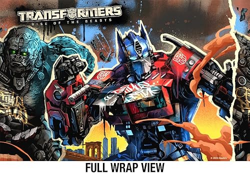 Miniatura 3 de Transformers Rise Of The Beasts OFICIAL Prime And Primal Mural Botella de agua aislada de 18 onzas, resistente a fugas, de acero inoxidable aislado