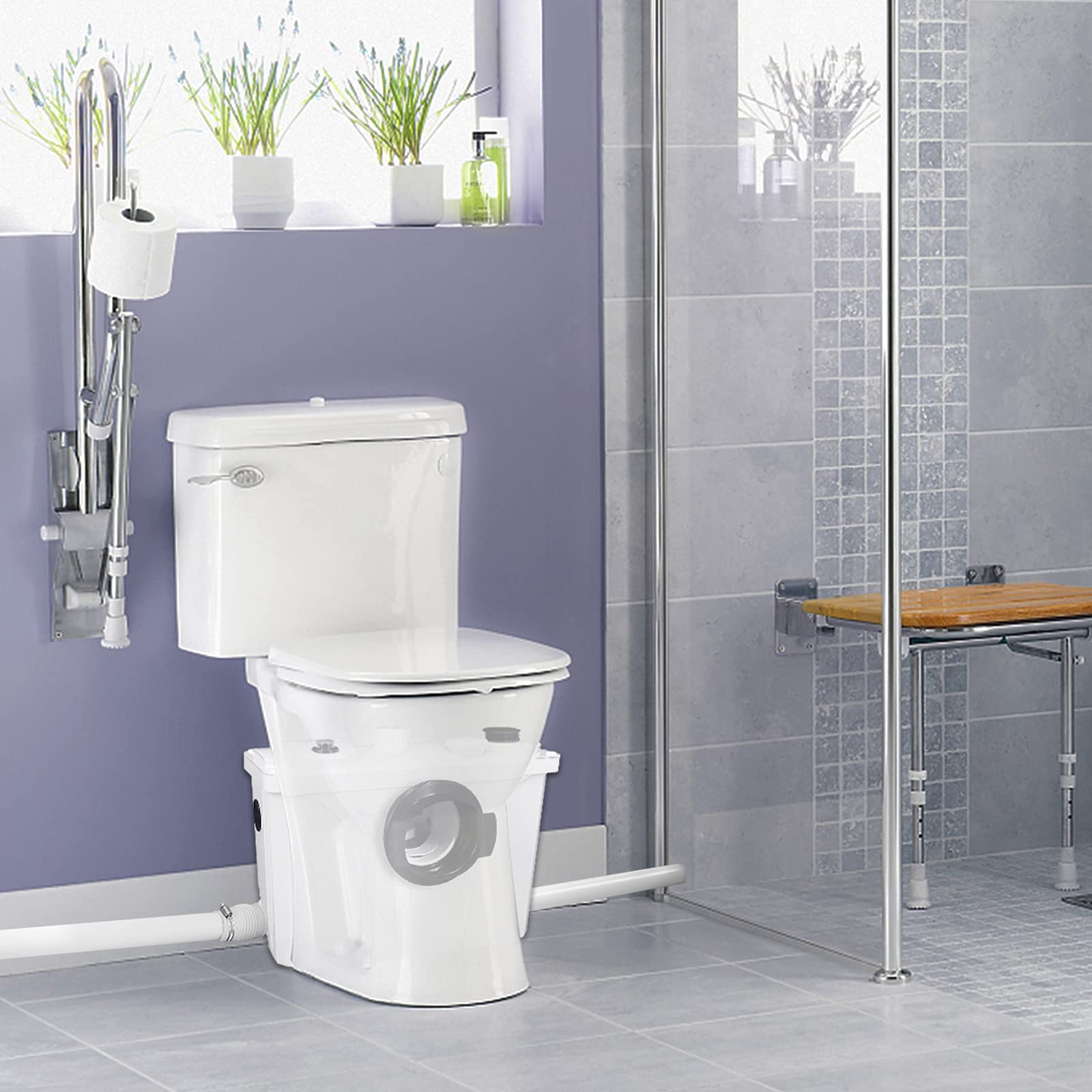 Sistema di sollevamento wc 700W pompe per acque sporche pompa per acque reflue pompa domestica Trituratore 4 in 1 piccolo sistema di sollevamento per lavello doccia lavatrice