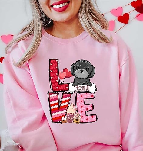 Miniatura 3 de Shih Tzu 5 - Sudadera personalizada para el día de San Valentín, camisa para perro, linda camisa de San Valentín para perros, regalo de San Valentín