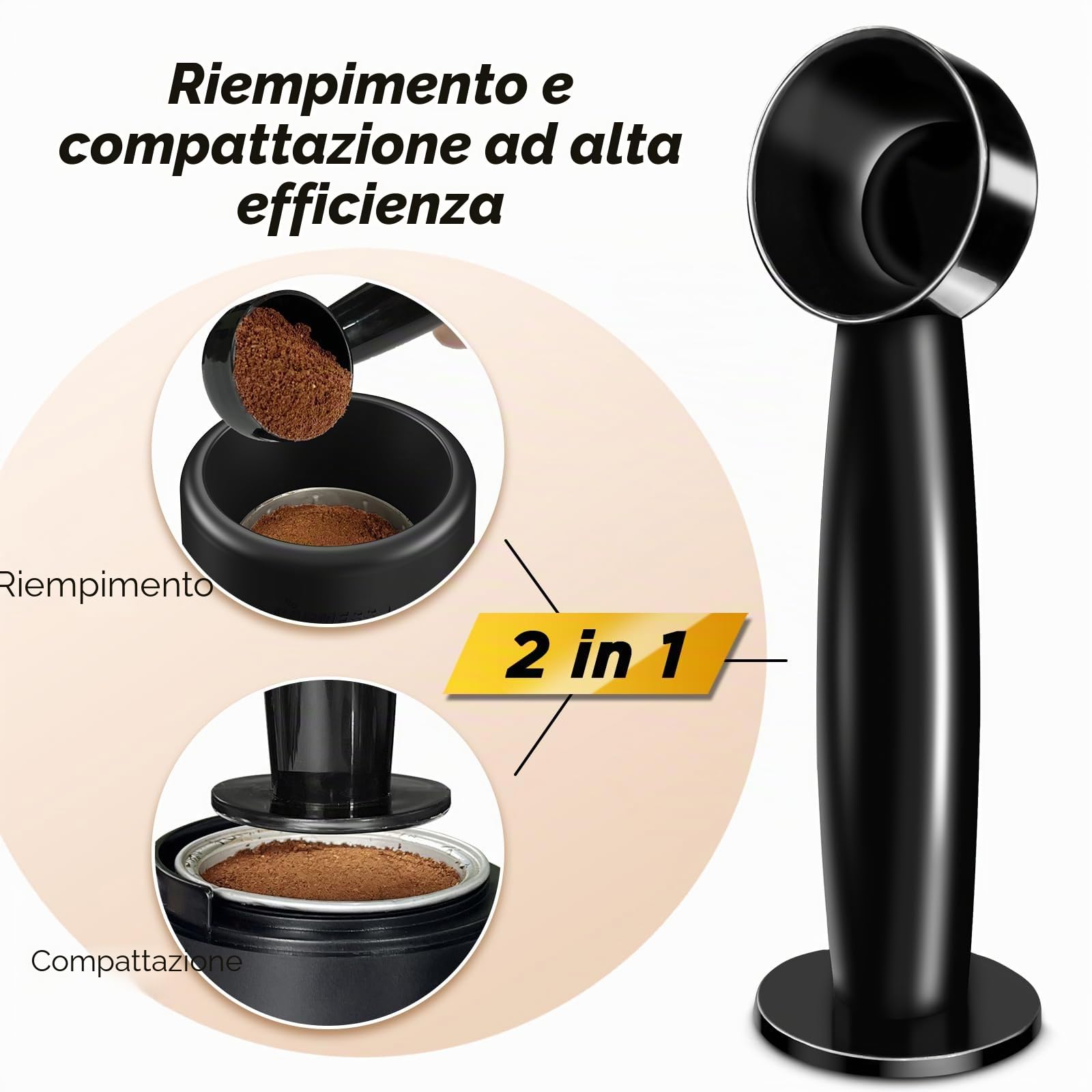 CAPMESSO Kit di Ricarica per Capsule Vertuo Riutilizzabili, Design Più Nuovo 2025 per Sigillatura Più Veloce Capsule Nespresso Vertuo Riutilizzabili con Pennello Riempi & Pressa, 100pcs Coperchi in