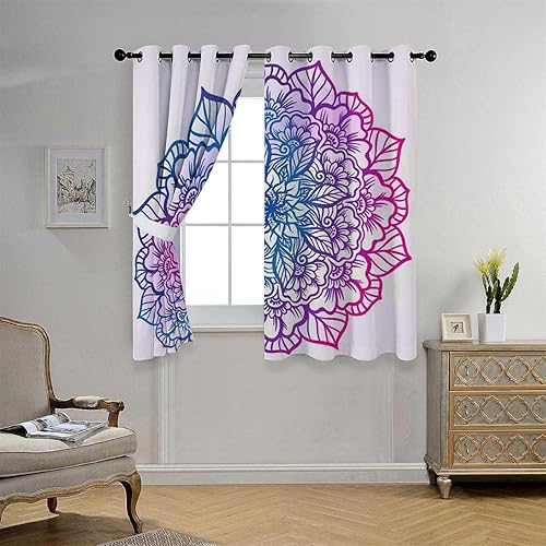Cortinas para dormitorio, colorido, vintage, mandala de iglesia, cubierta térmica, cortinas para Ventanas de Cuarto 72 pulgadas de ancho por 85