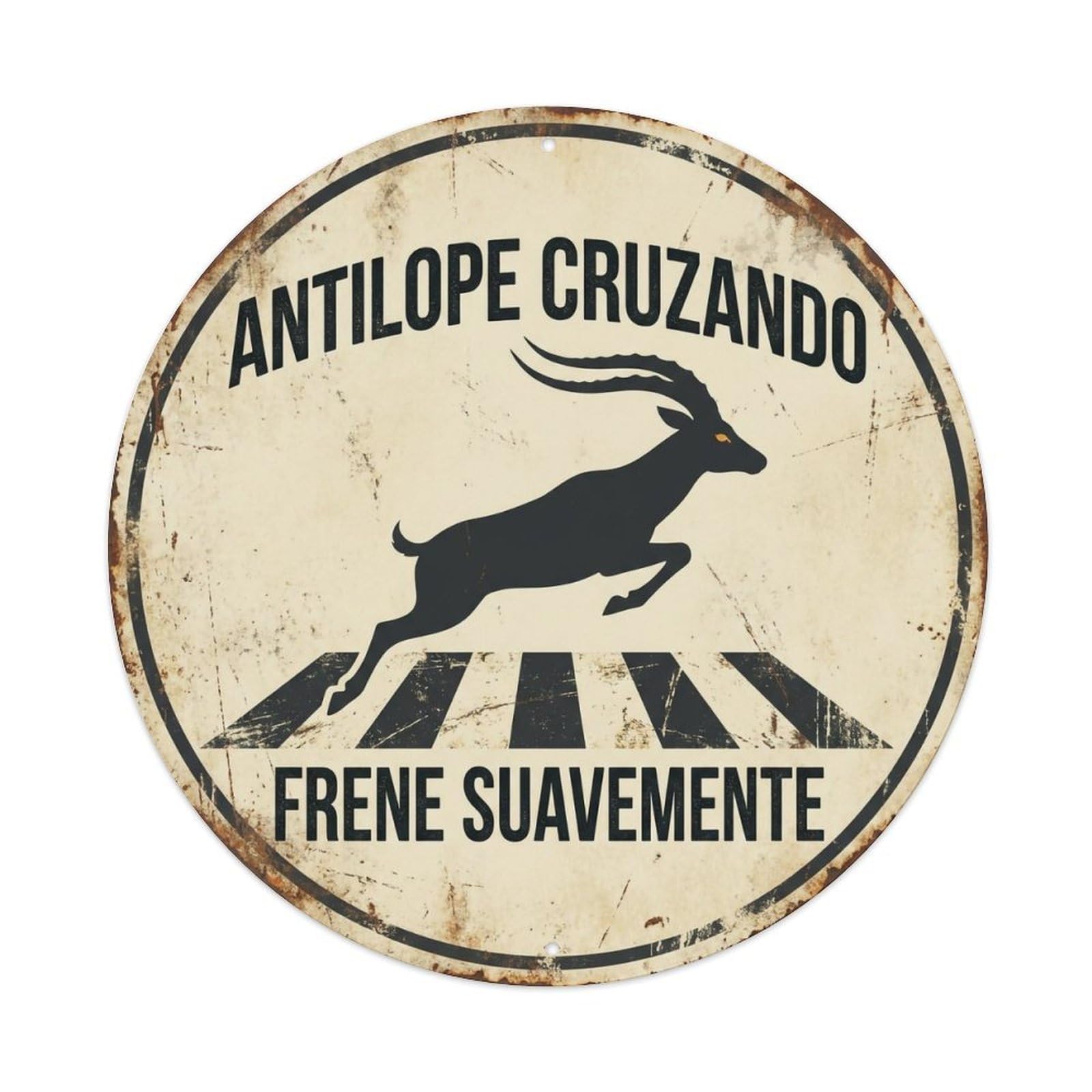 Antelope Crossing Frene Suavemente Vintage Metal Tin Sign