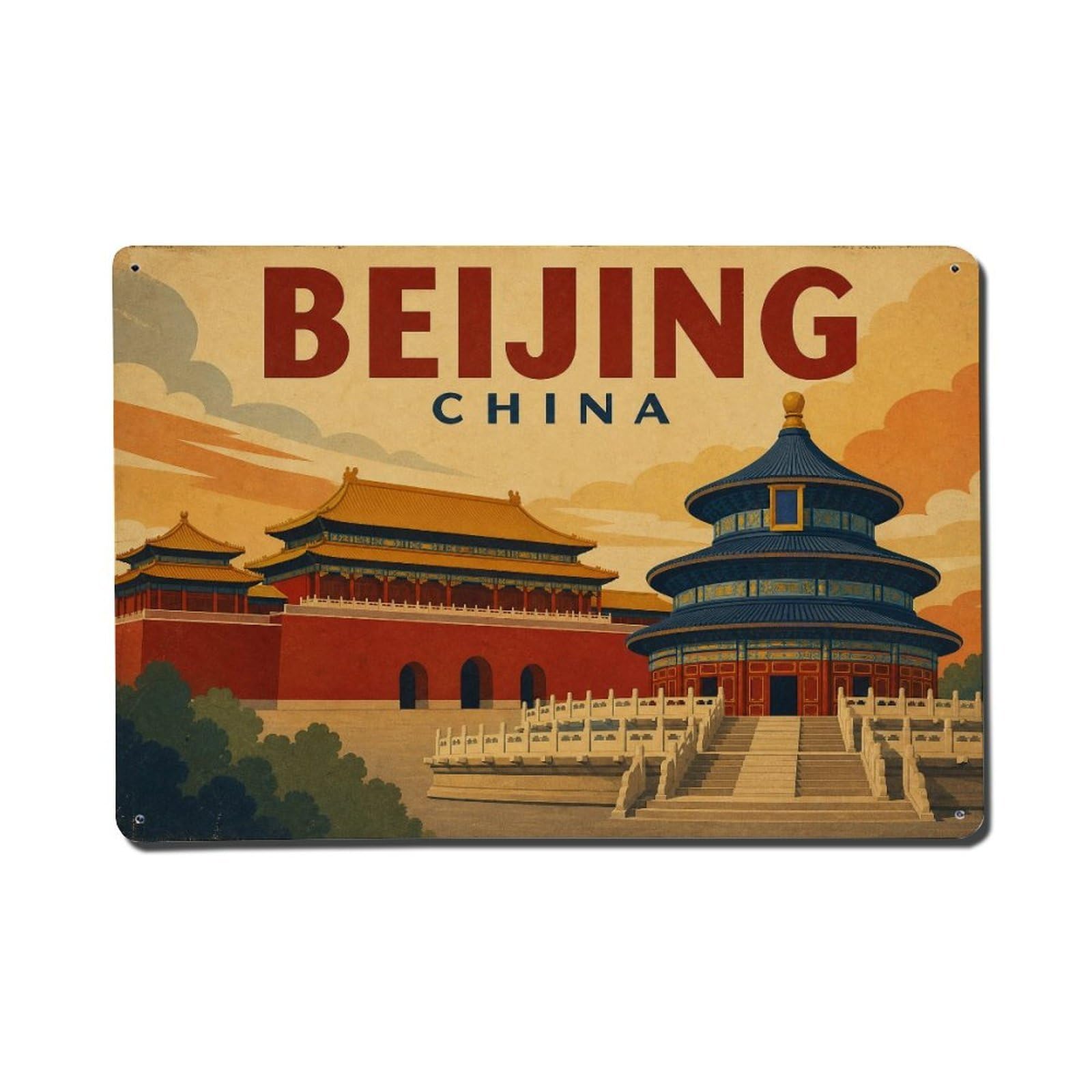 China Beijing Historic City Vintage Travel Metal Tin Sign