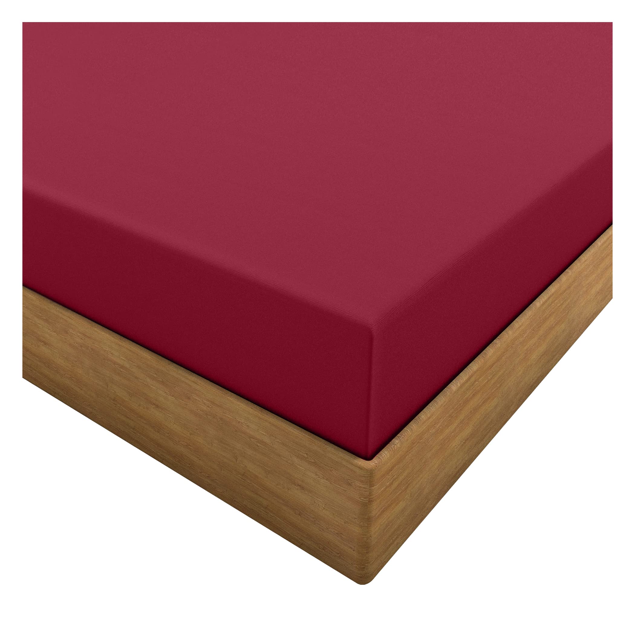 HOME ACE Red Extra Deep Easy Iron Super King Size Fitted Sheets Poly Cotton Deep Super King Size Bed Sheet Fitted, 16”/40CM Super King Size Fitted Sheet, Polycotton Fitted Bed Sheets — image 1