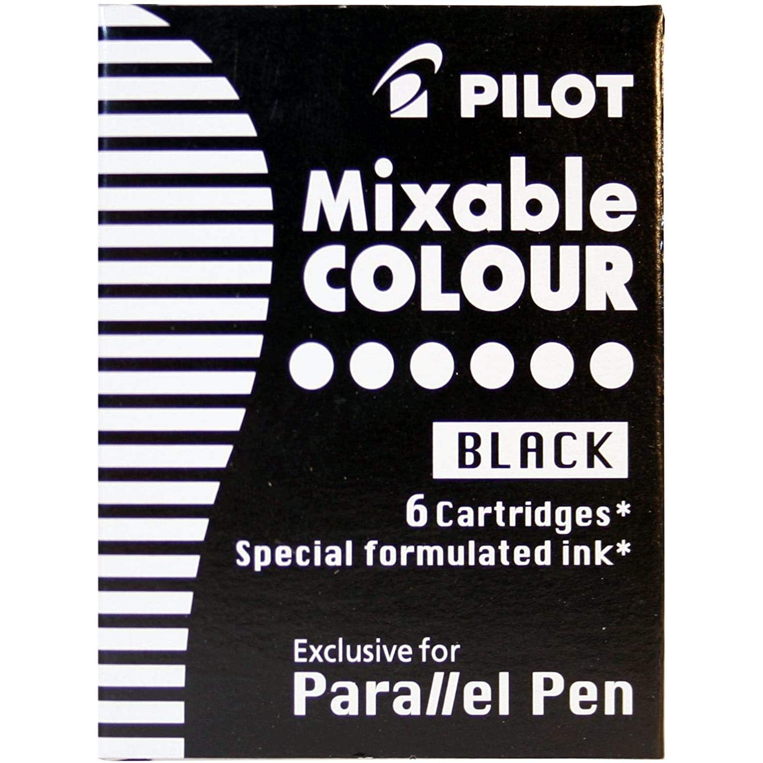 PILOT Zestaw 3 pudełek po 6 wkładów atramentowych do długopisów Parallel Pen Black
