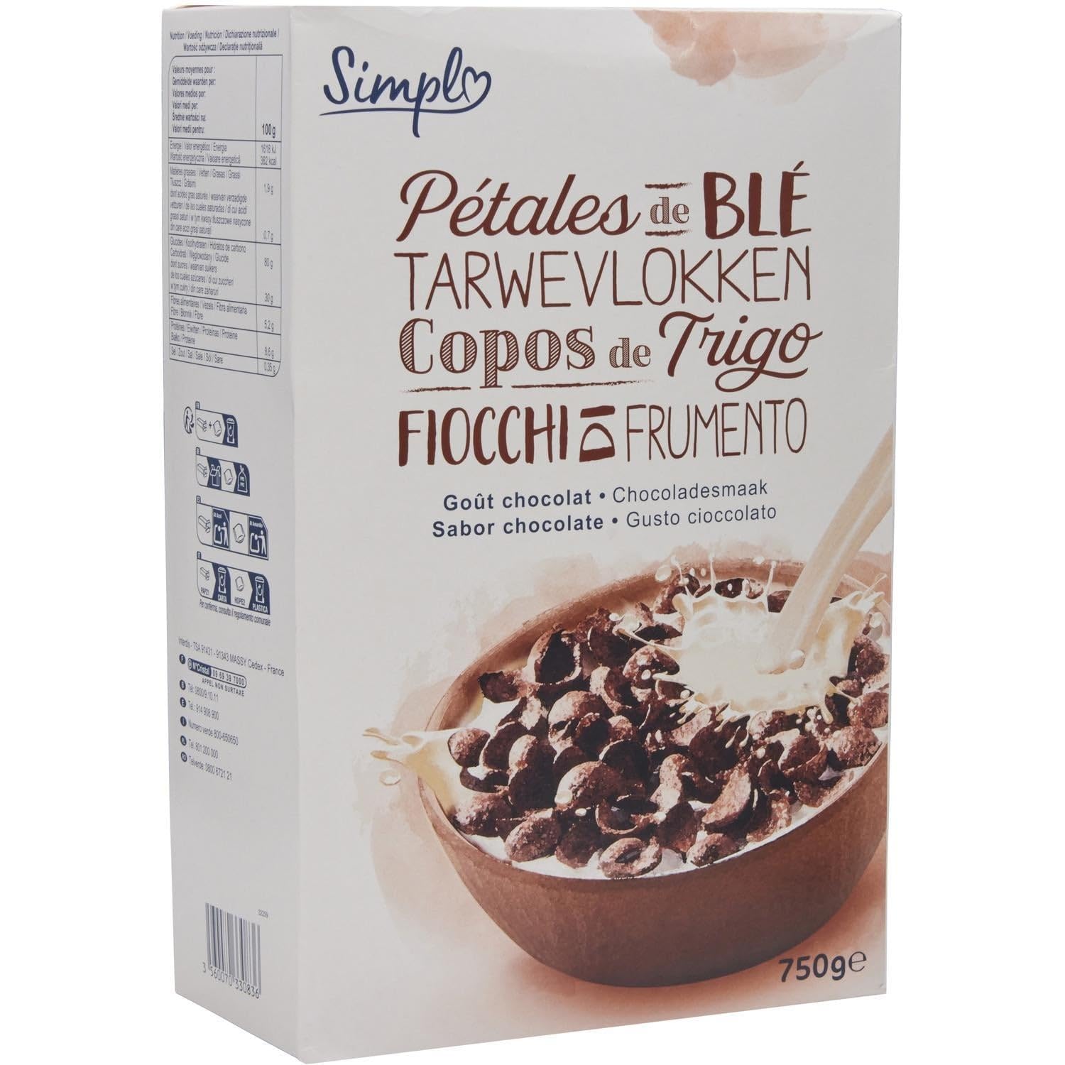 Pétales de Blé Chocolat SIMPL : la solution pour un petit déjeuner rapide et rassasiant
