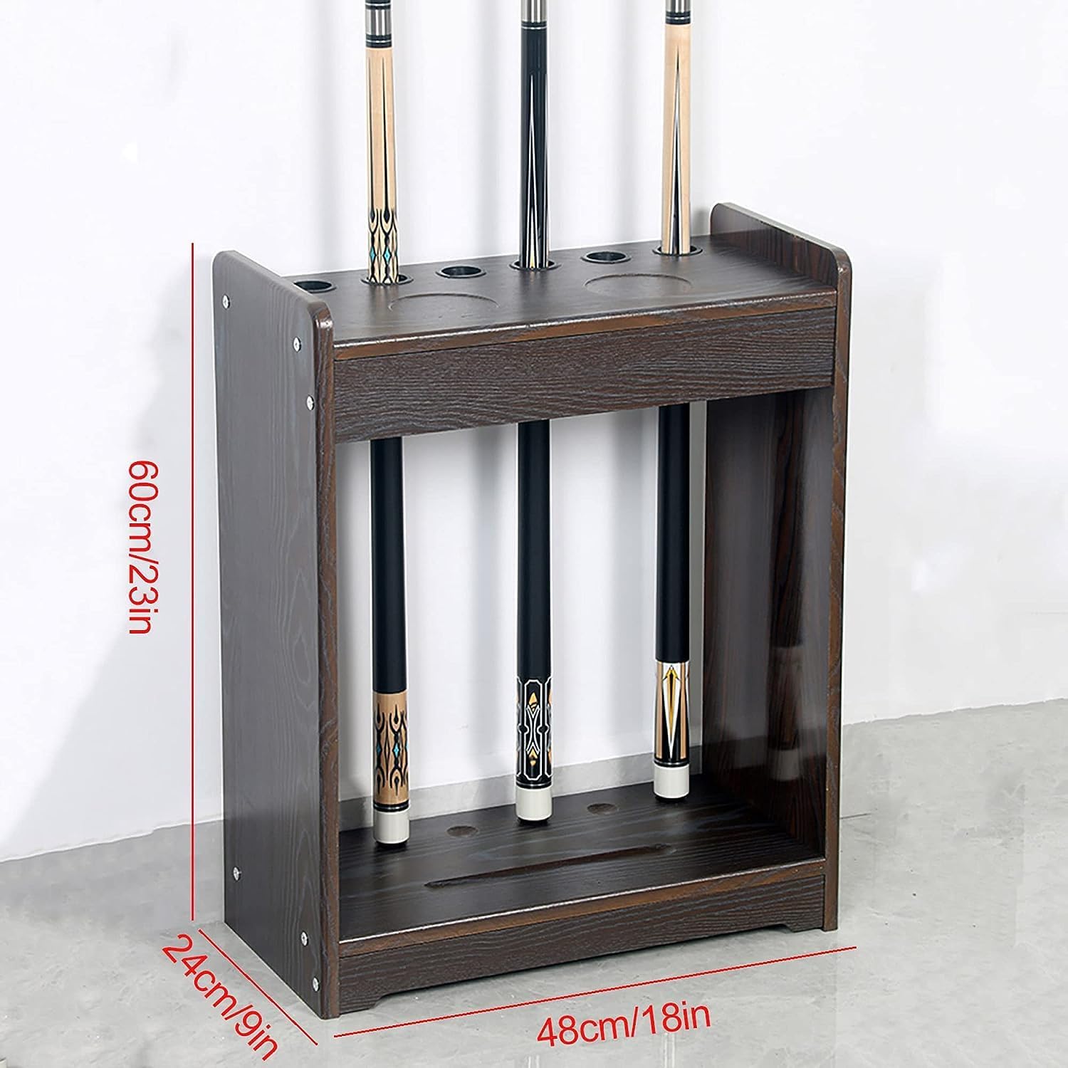 Pool Stick Holder, Pool Cue Rack, Corner Floor Stand, Holds 6 Cue Sticksand More Billiard Table Accessories Snooker Racks, Suitable for Pool Halls Clubs