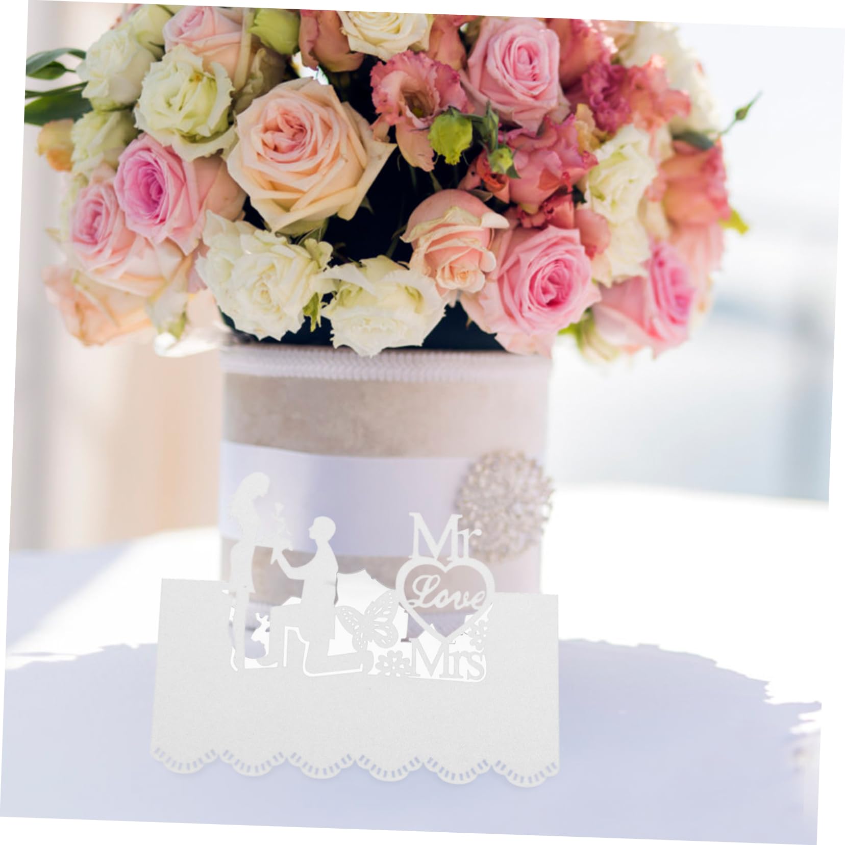 NUOBESTY 150stücke Platzkarten Für Hochzeiten Und Feiern Weiße Tischkarten Mit Blumenmuster Für Geburtstags Und Weihnachtsfeiern Pack