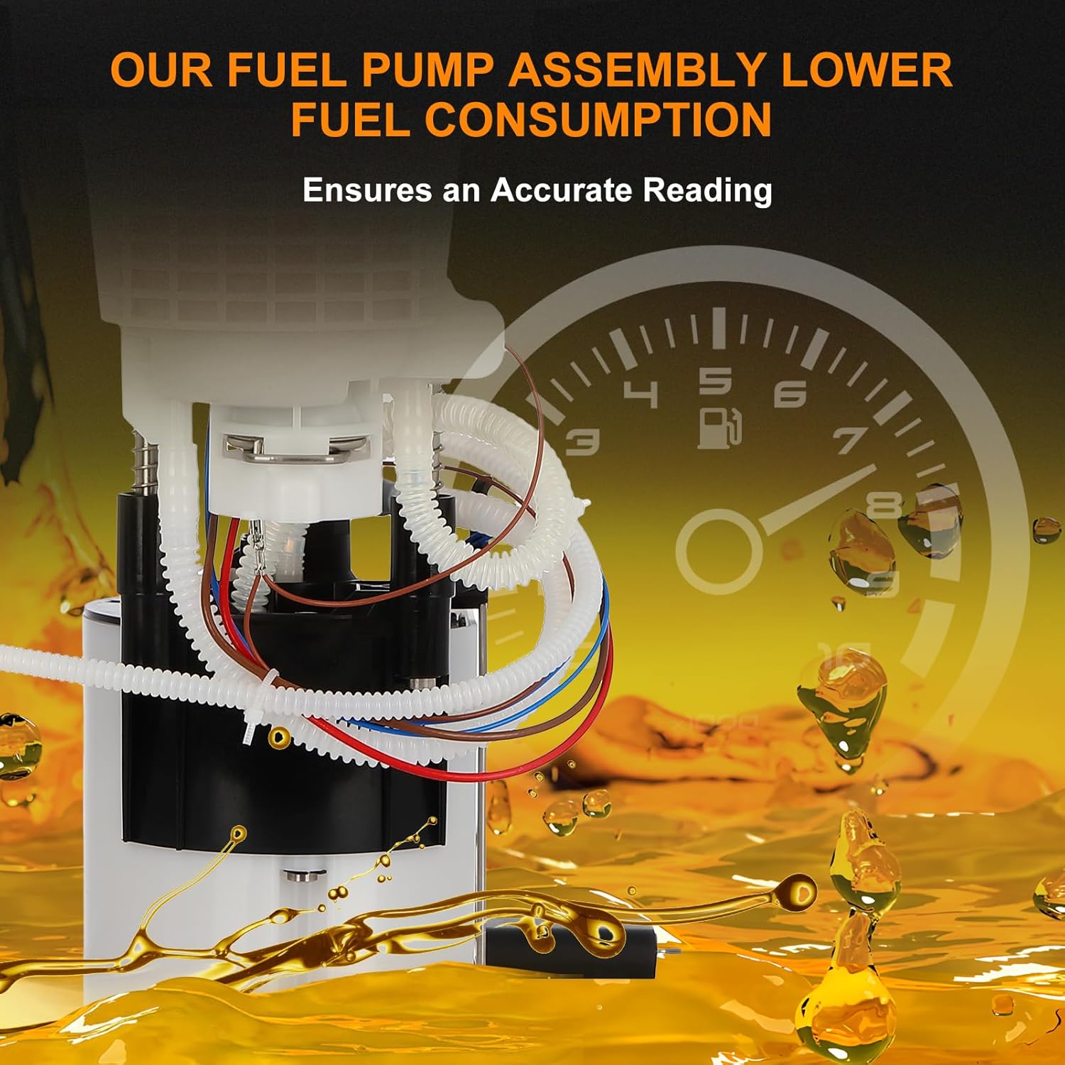 Fuel Pump Assembly with Sending Unit Compatible with 2007-2008 for Dodge Sprinter 2500 & 3500 3.5L - Electric Fuel Pump Replace 68013489AB FG1911