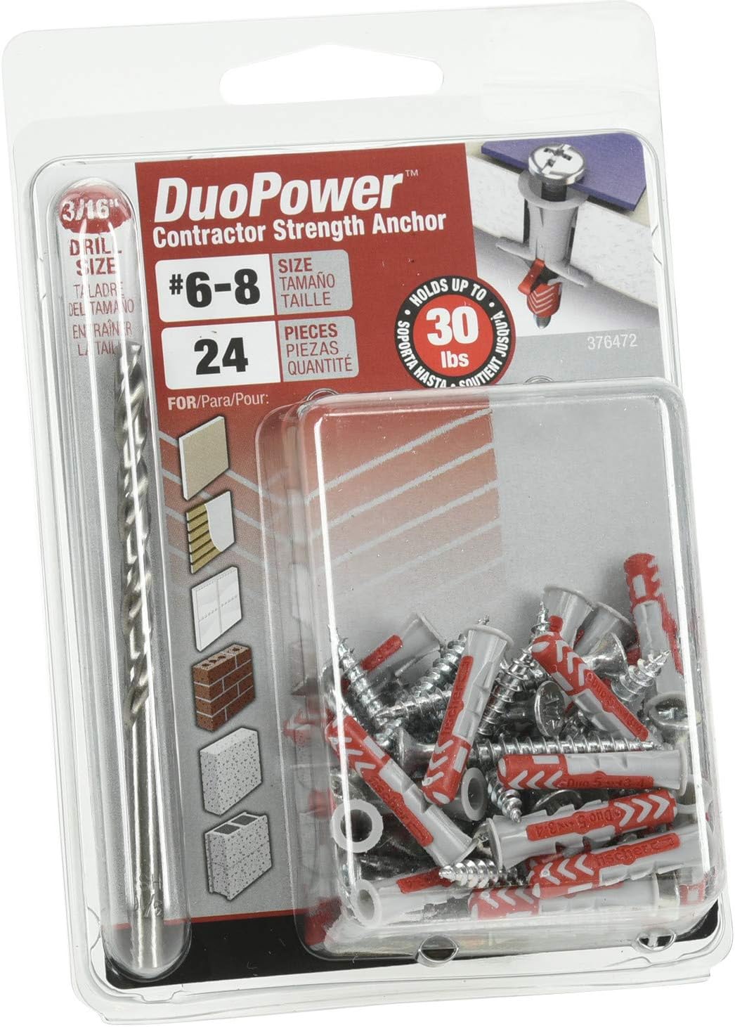 DuoPower Contractor-Strength Anchors, XL-Pak (#6)