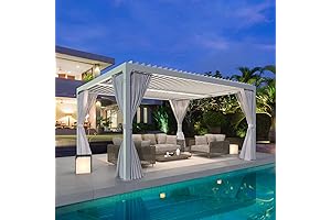 MELLCOM Louvered Pergola 10x12, Leading White Pergola for Exquisiteness