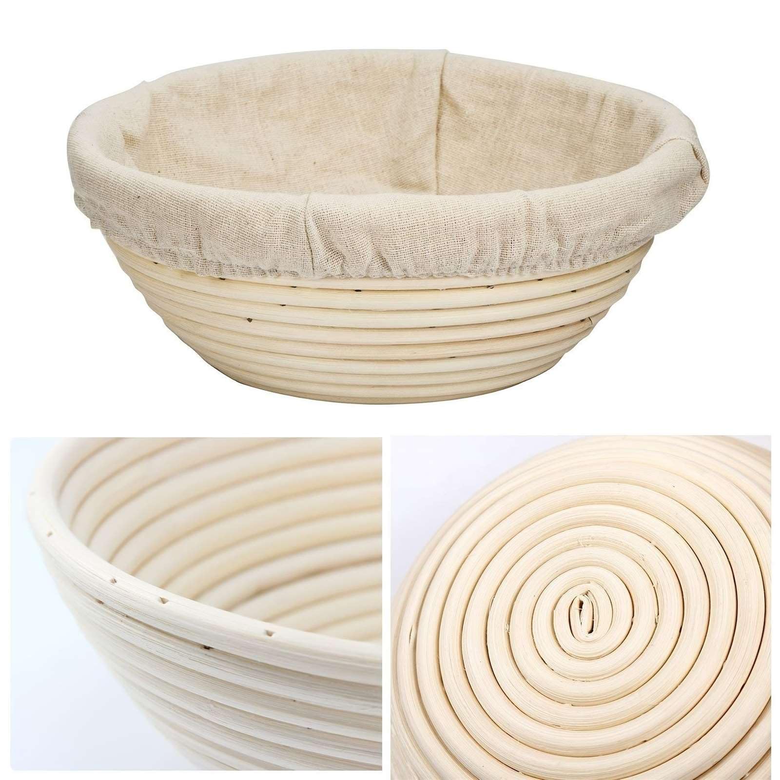 Cestino Rotondo in Rattan, Cestino Rotondo per la Lievitazione del Pane Banneton, Ciotola per la Lievitazione del Pane in Rattan Naturale, Ciotola per la Lievitazione della Pasta per(18 * 9cm