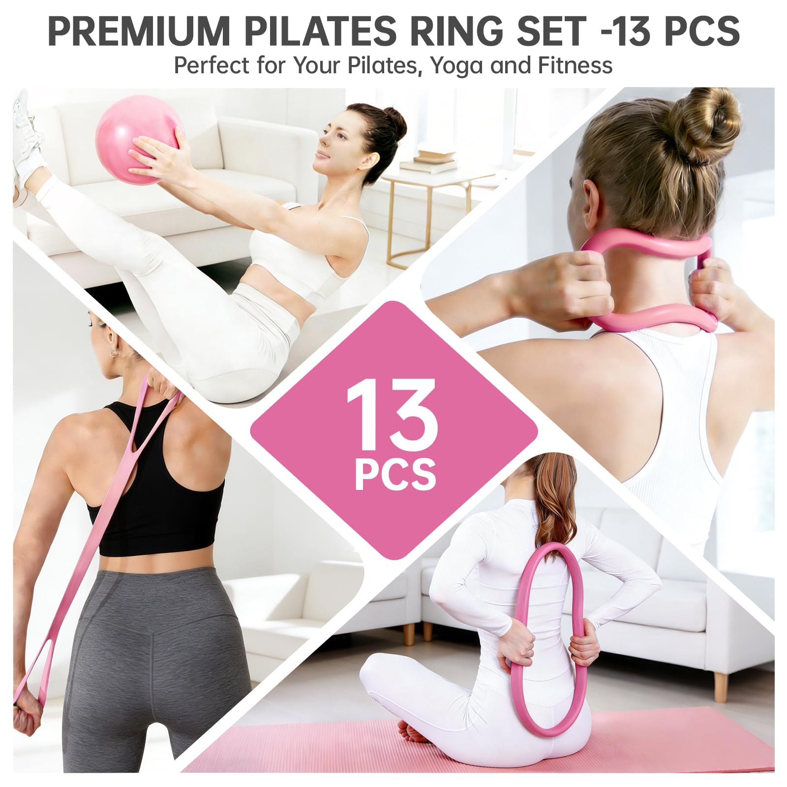 Pilates Ring Set 13 Pièces Cercle Magique Fitness Femmes
