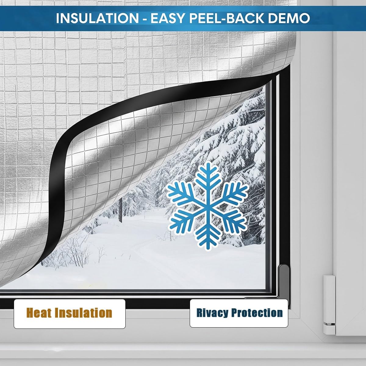 Film Isolation Thermique en Aluminium Réfléchissant, Film de Protection Solaire Anti Chaleur et Anti-UV, Opaque Anti Regard Réutilisable avec Ventouse pour Bureau Garage Maison