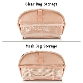 Ethereal Large Cosmetic Bag, Rose Gold Travel Makeup Bag Waterproof Makeup Organizer Bag Portable Makeup Bag Purse Small Toiletry Bag for Women