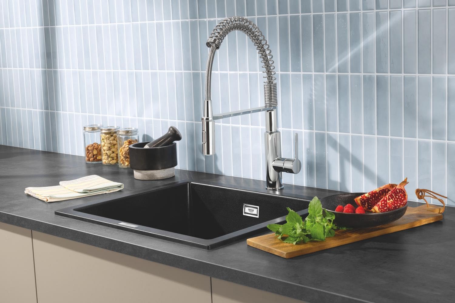 GROHE Get Swift Grifo de Cocina Caño Alto Extraíble Cromo 360°