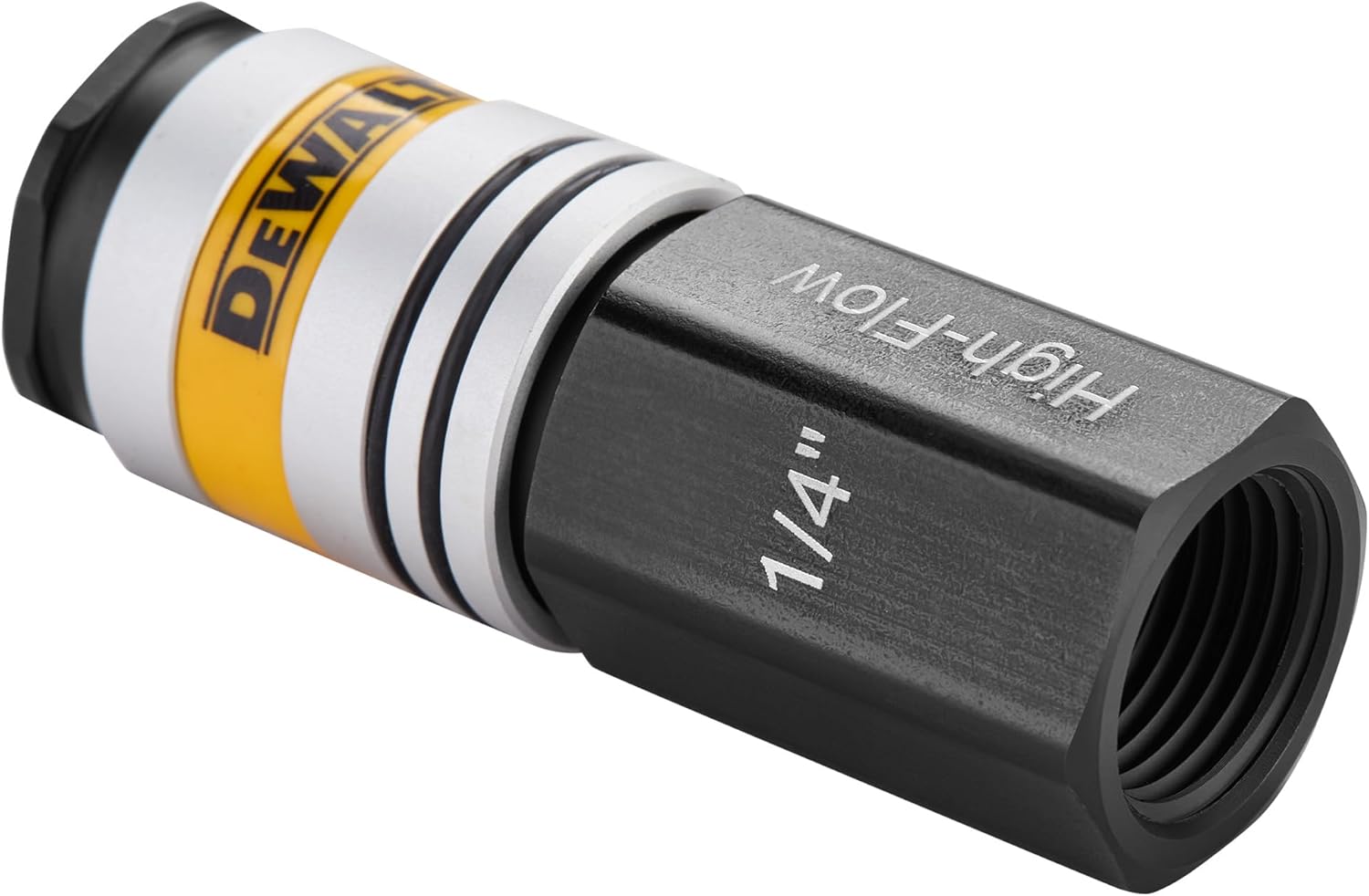 DEWALT 3/8 "FNPT - 1/4 "Body High Flow Air Coupler, 3/8 "FNPT Fitting, 1/4 "High Flow Body Coupling, Durable and Reliable for Superior Air Flow Performance