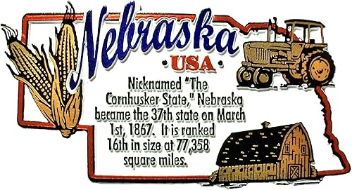 Nebraska The Cornhusker State Outline - Imán para nevera