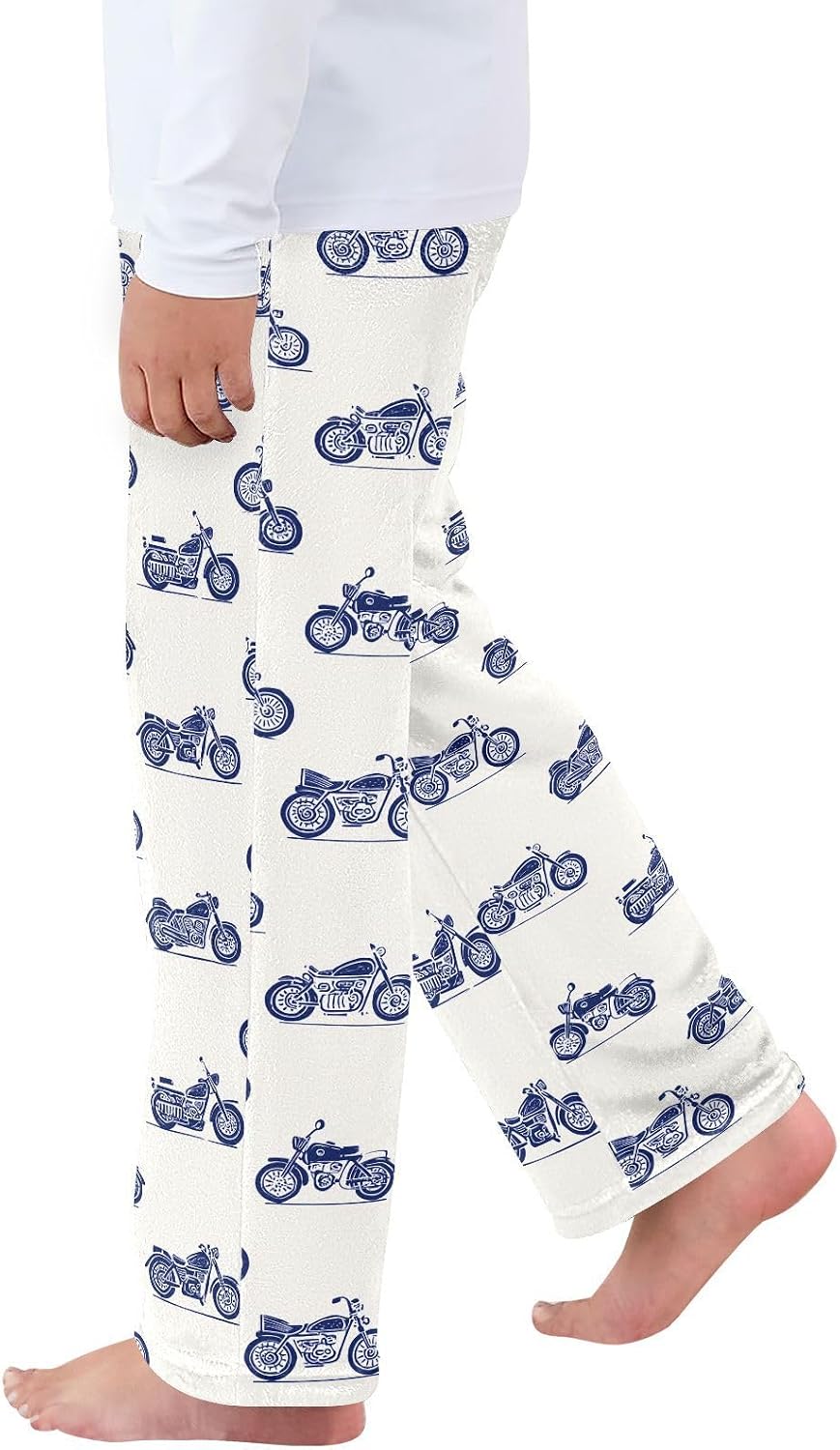 visesunny Cute Motorcycle Minimalist Boys Pants for Kids Fleece Bottoms Long Jogger Pants Trousers with Pockets Size 6-14Y