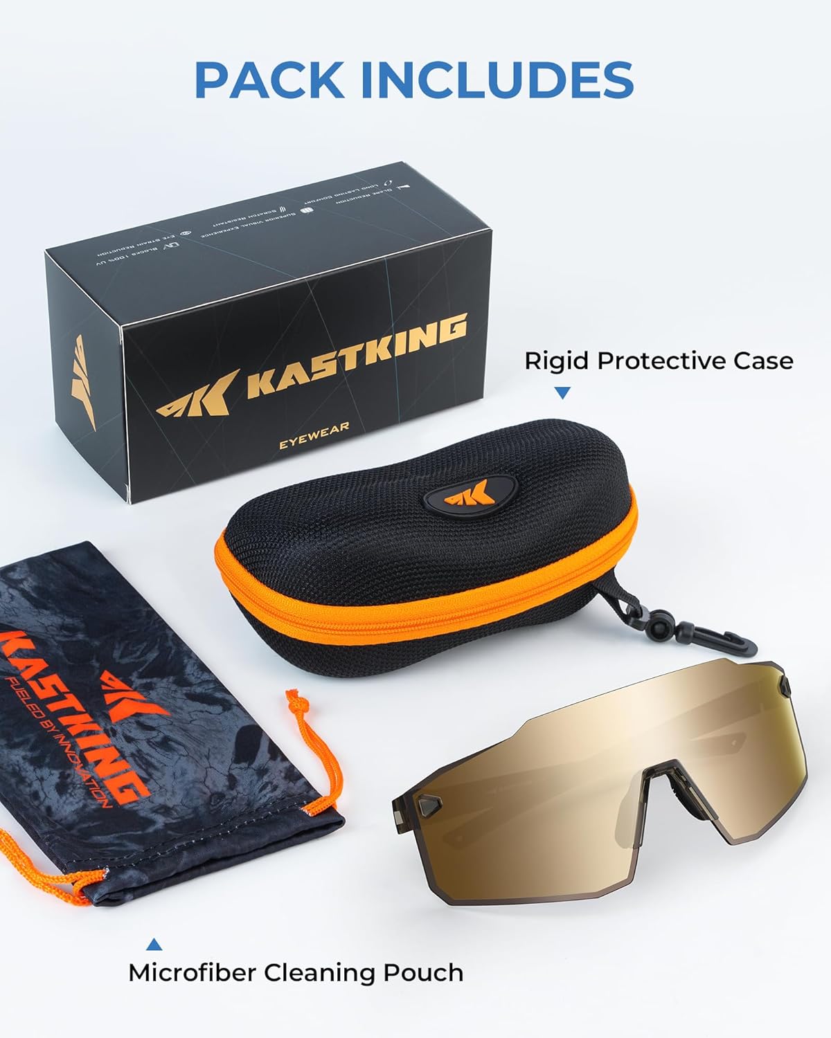 KastKing Etowah Polarized Sports Fishing Sunglasses, With PuriVex Protective Lens Coating, Rimless Wrap Design, Men Women